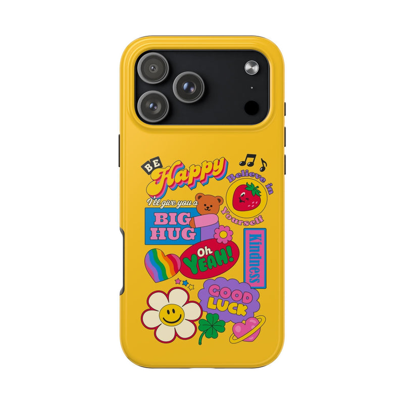 Yellow retro aesthetic phone case stickers printable