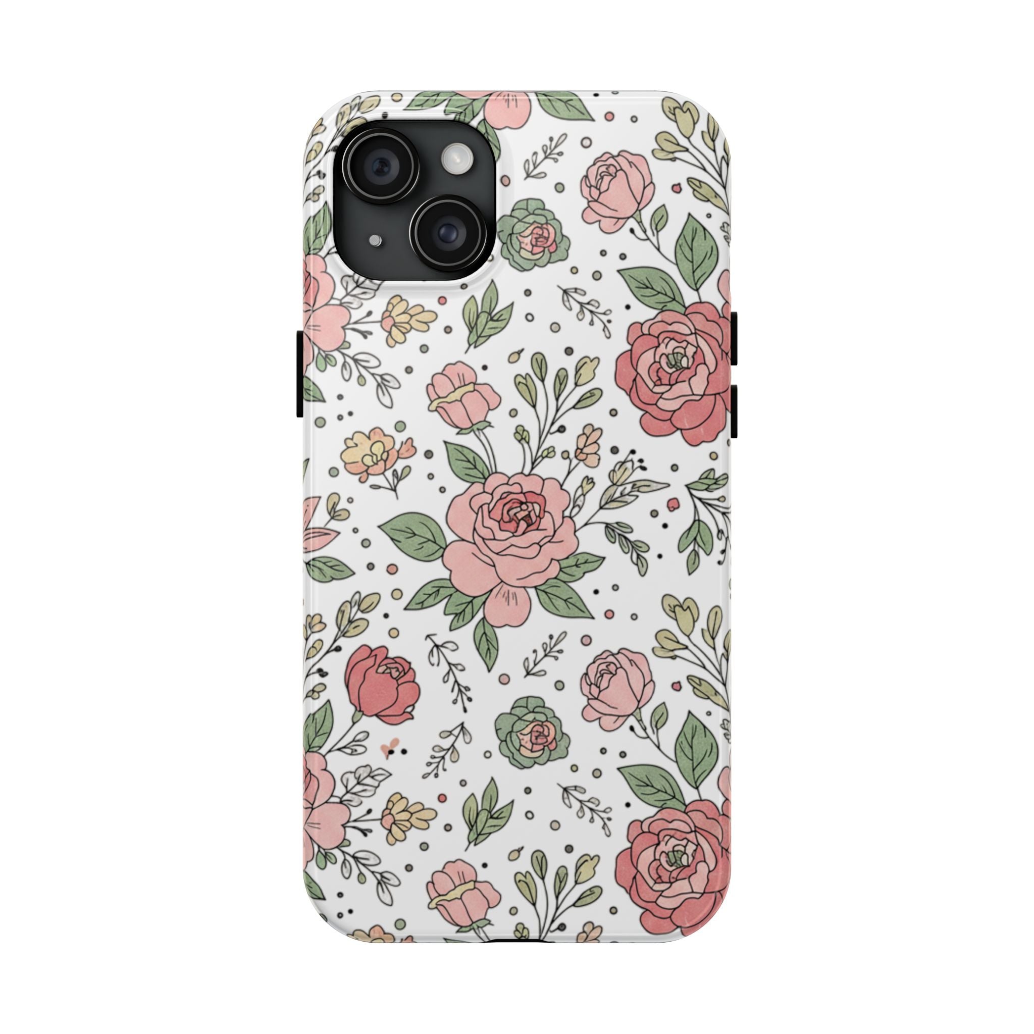 Floral Rose Tough Phone Case - Pink Garden Phone Case