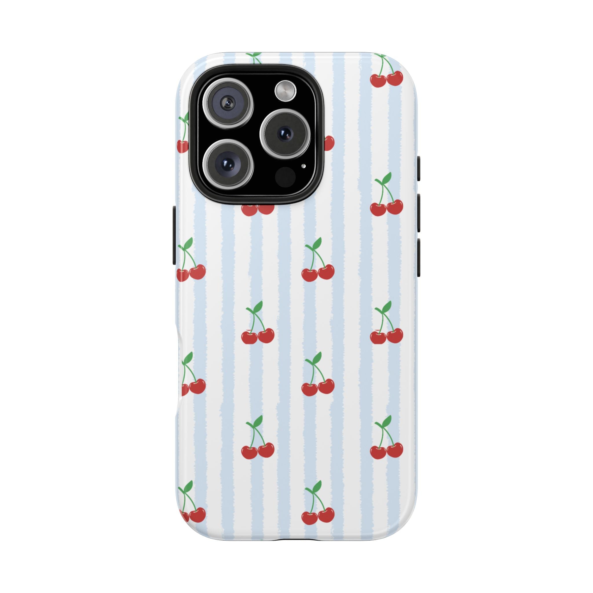 Cherry Stripe Tough (Phone Case (Blue)