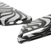 Zebra Wave Swirl iPhone Case (Black & White)