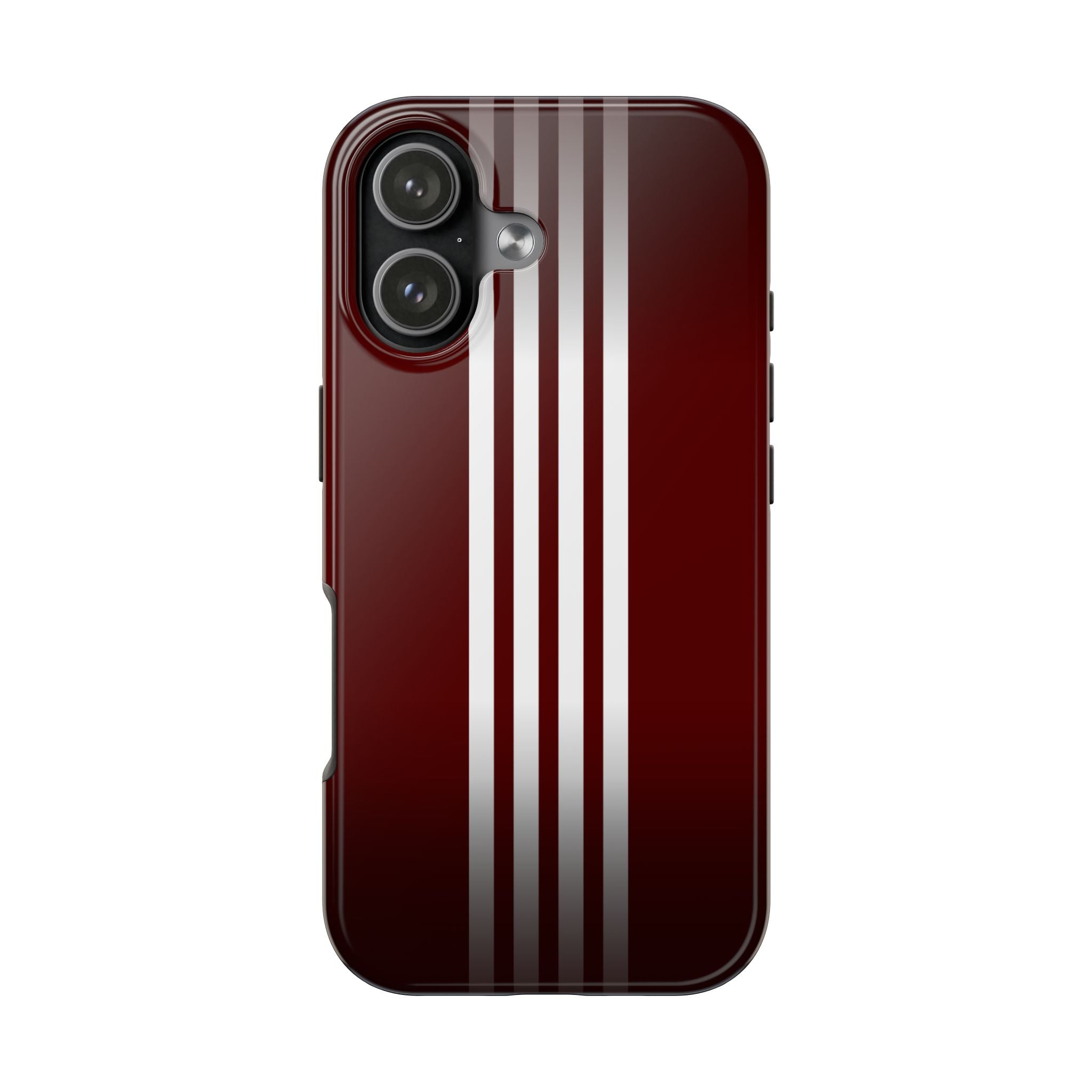 Maroon Racing Stripe Tough iPhone Case