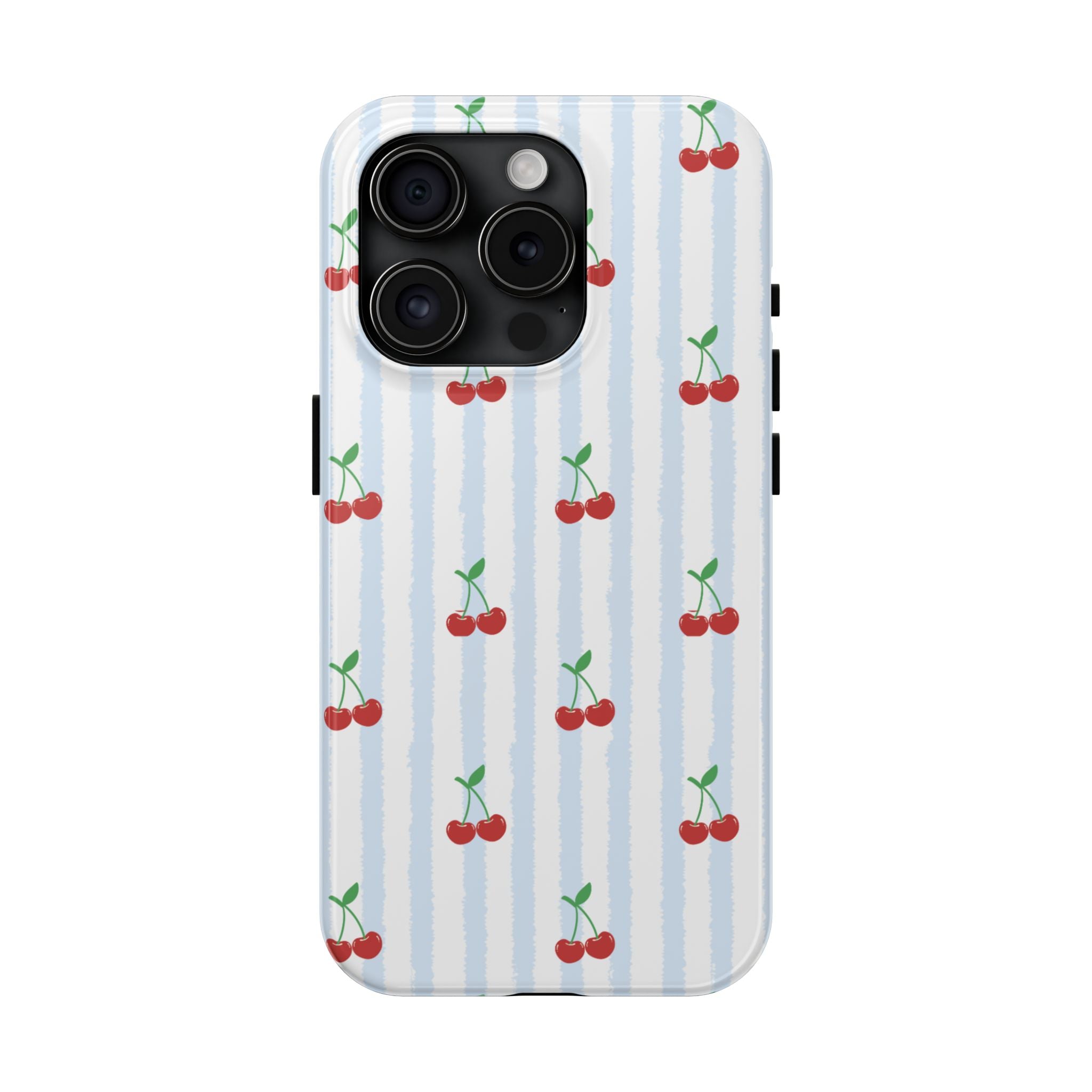 Cherry Stripe Tough (Phone Case (Blue)