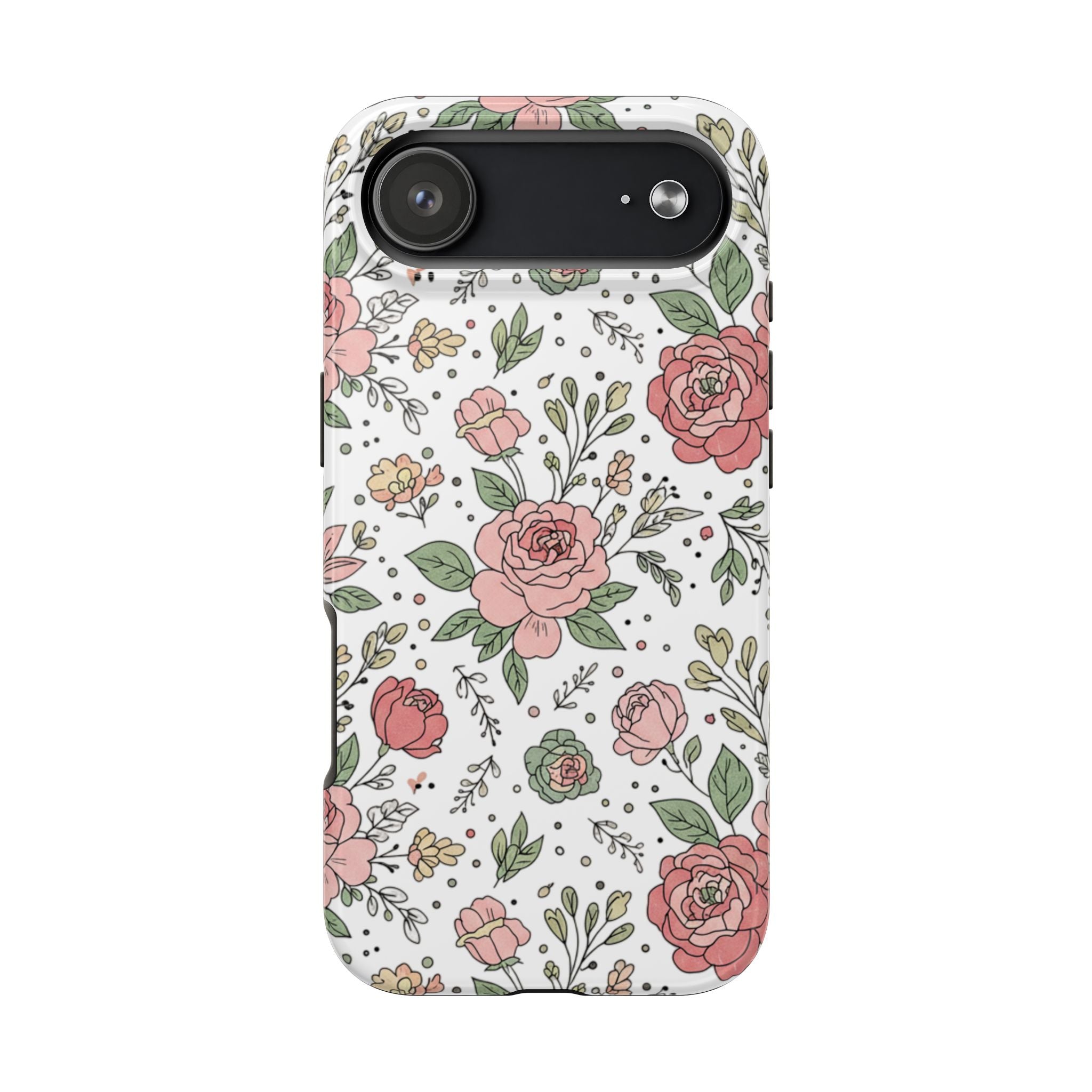 Floral Rose Tough Phone Case - Pink Garden Phone Case