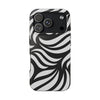 Zebra Wave Swirl iPhone Case (Black & White)