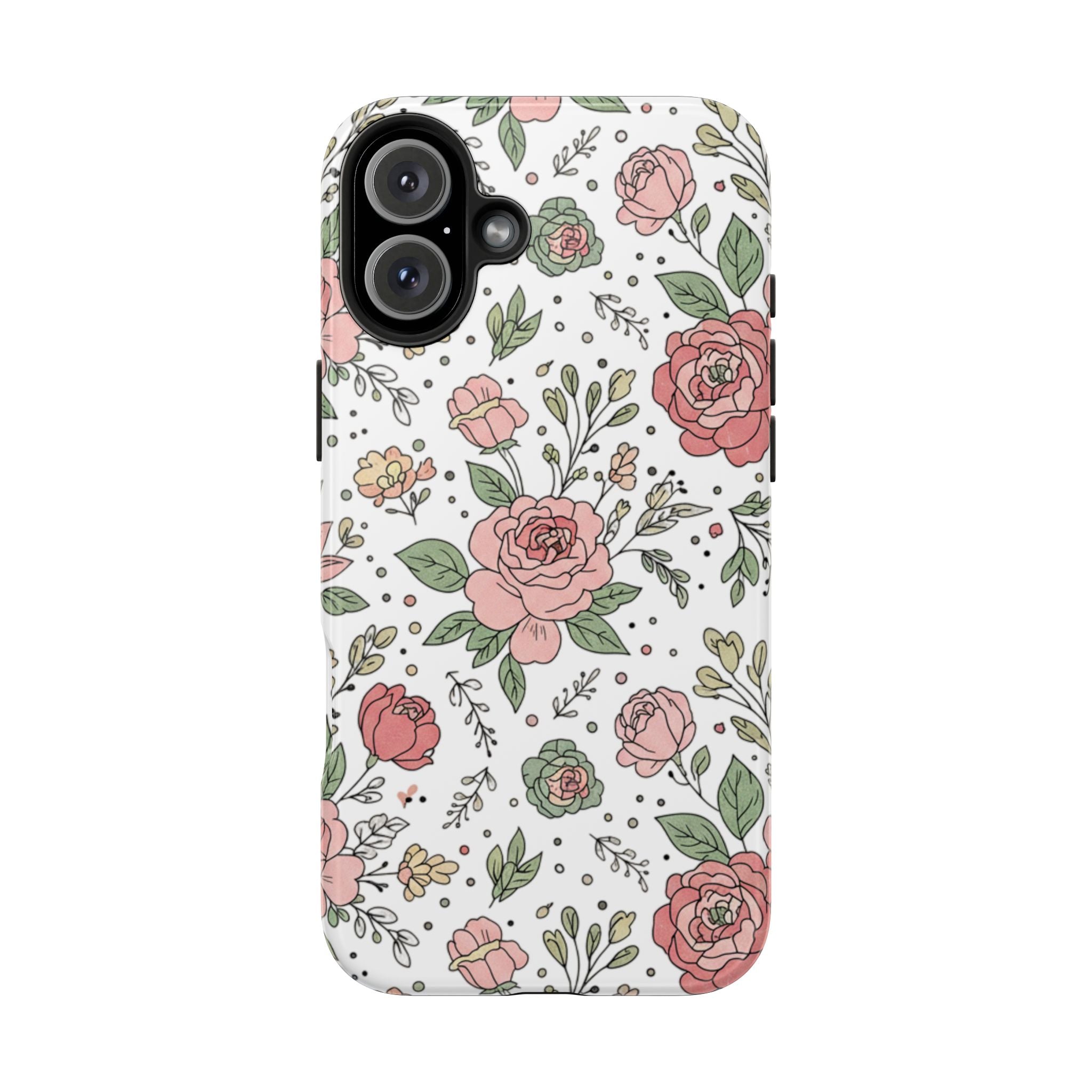 Floral Rose Tough Phone Case - Pink Garden Phone Case