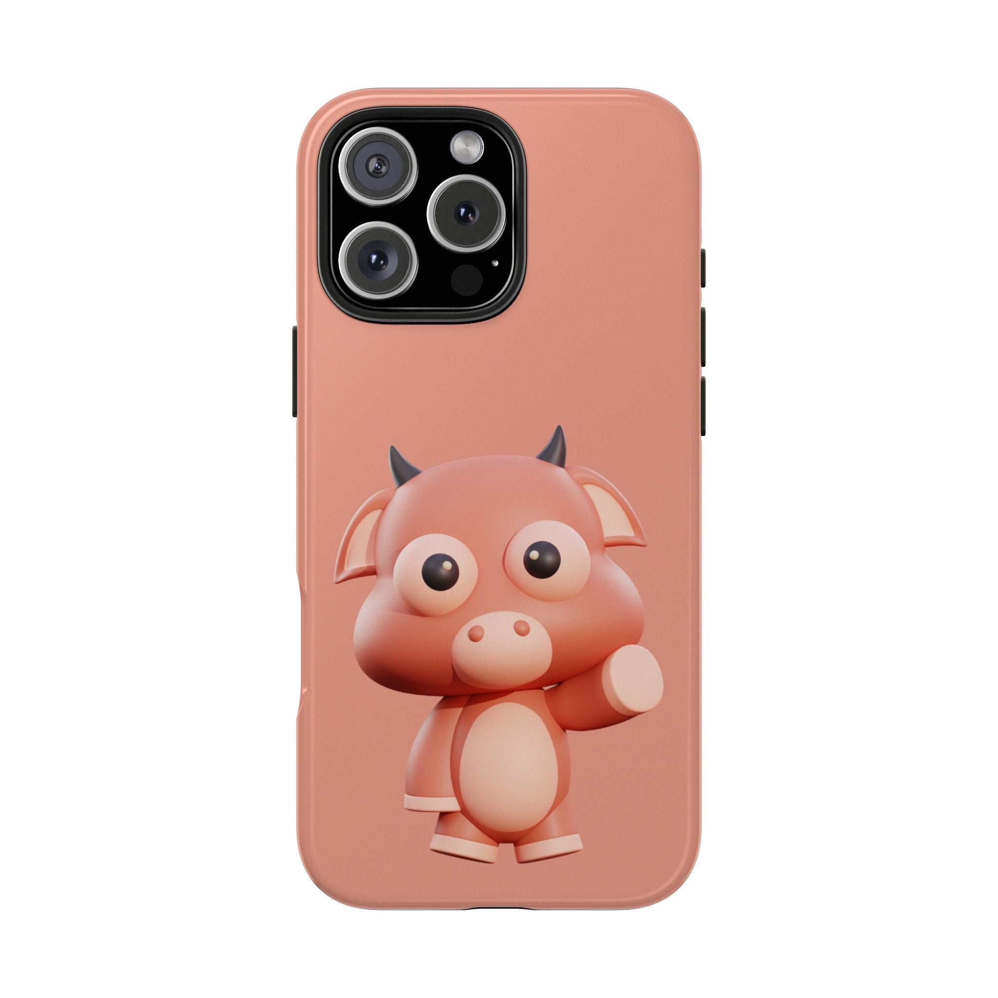 Cute Pink Devil Pig Phone Case — Tough Protective iPhone Cover
