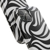 Zebra Wave Swirl iPhone Case (Black & White)