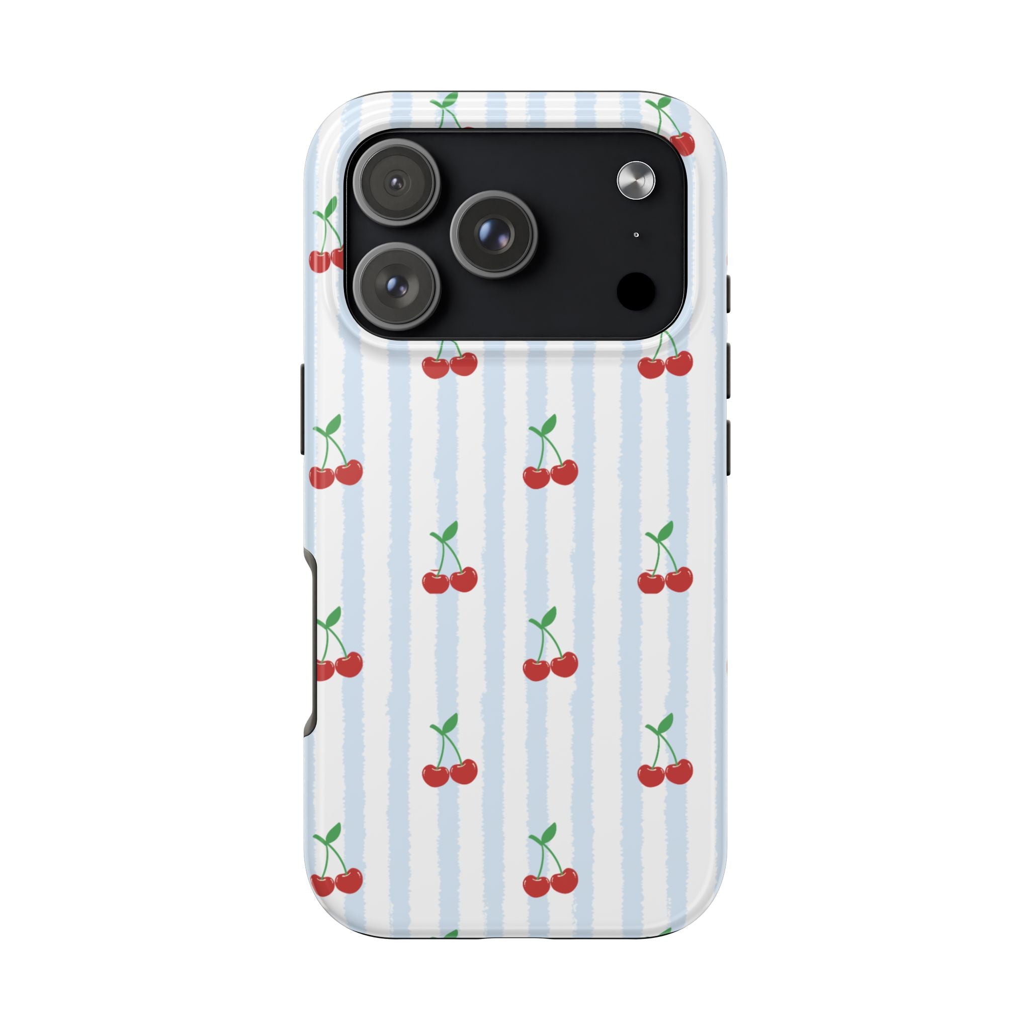 Cherry Stripe Tough (Phone Case (Blue)