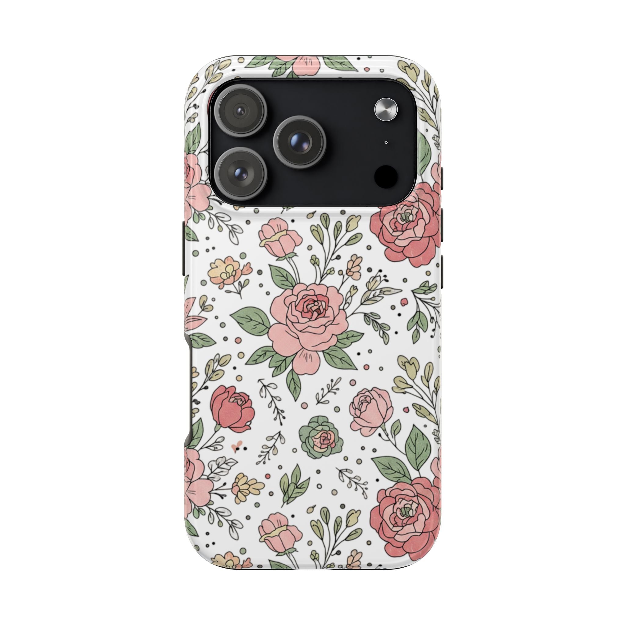 Floral Rose Tough Phone Case - Pink Garden Phone Case