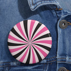 Pink Spiral Pin Button - Retro Swirl Badge for Jackets, Bags & Events
