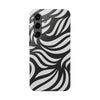 Zebra Wave Swirl iPhone Case (Black & White)