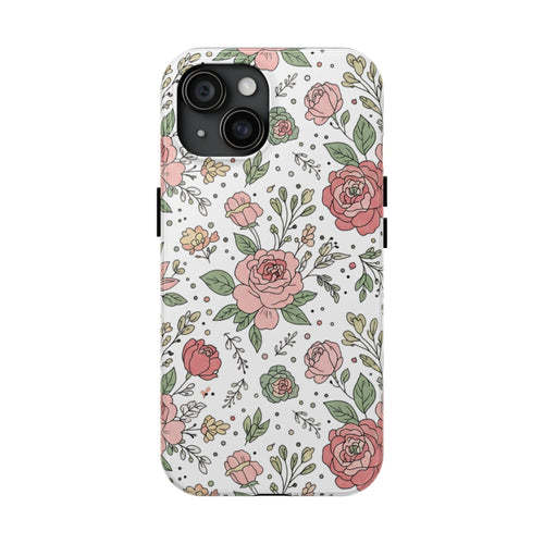 Floral Rose Tough Phone Case - Pink Garden Phone Case
