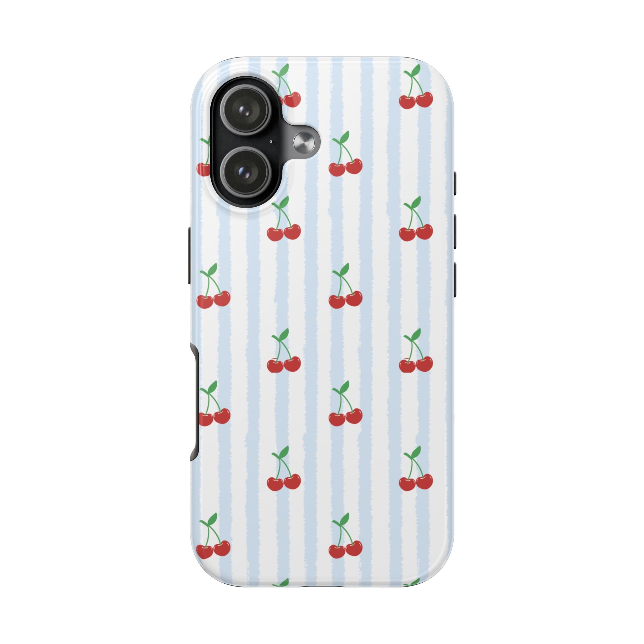 Cherry Stripe Tough (Phone Case (Blue)