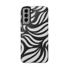 Zebra Wave Swirl iPhone Case (Black & White)