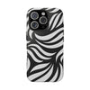 Zebra Wave Swirl iPhone Case (Black & White)