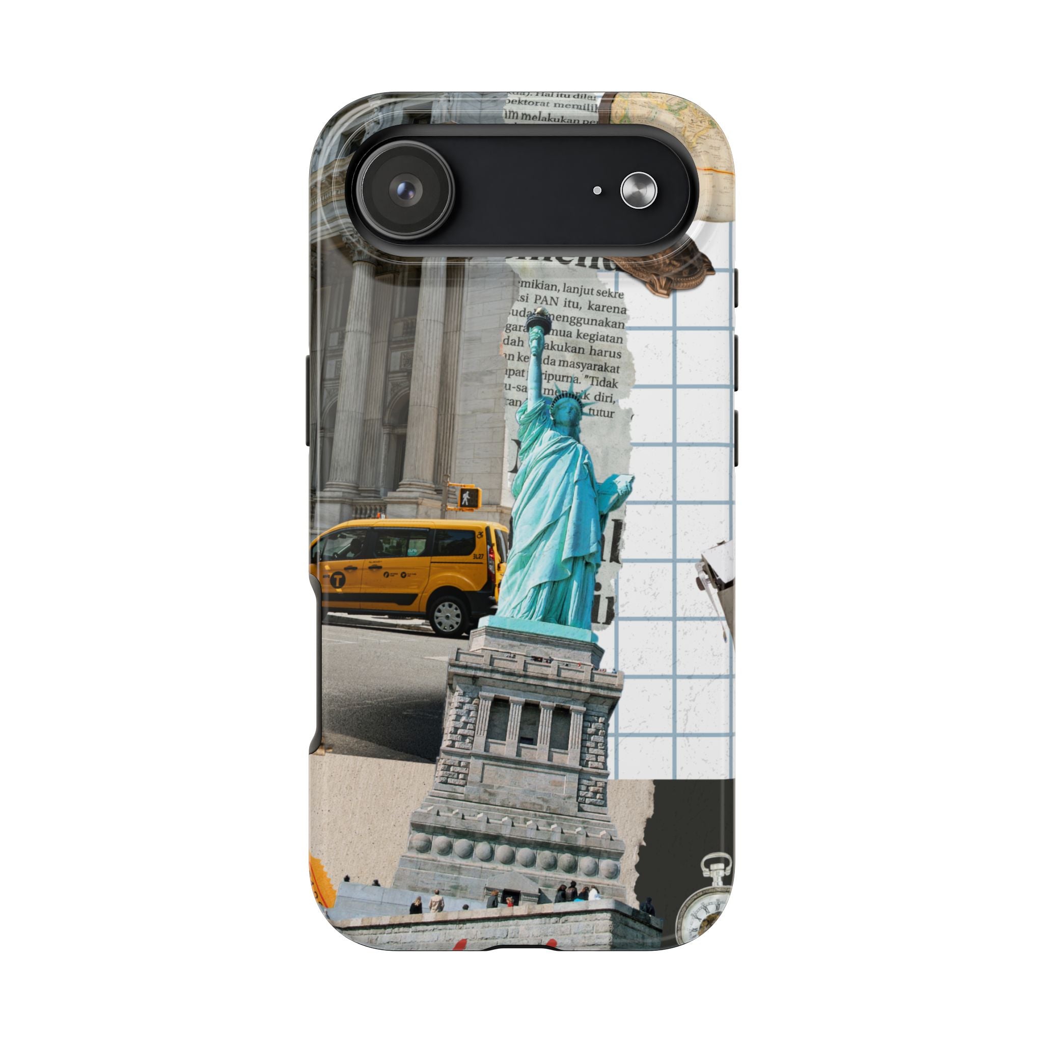 New York Collage - Statue of Liberty & Yellow iPhone Case