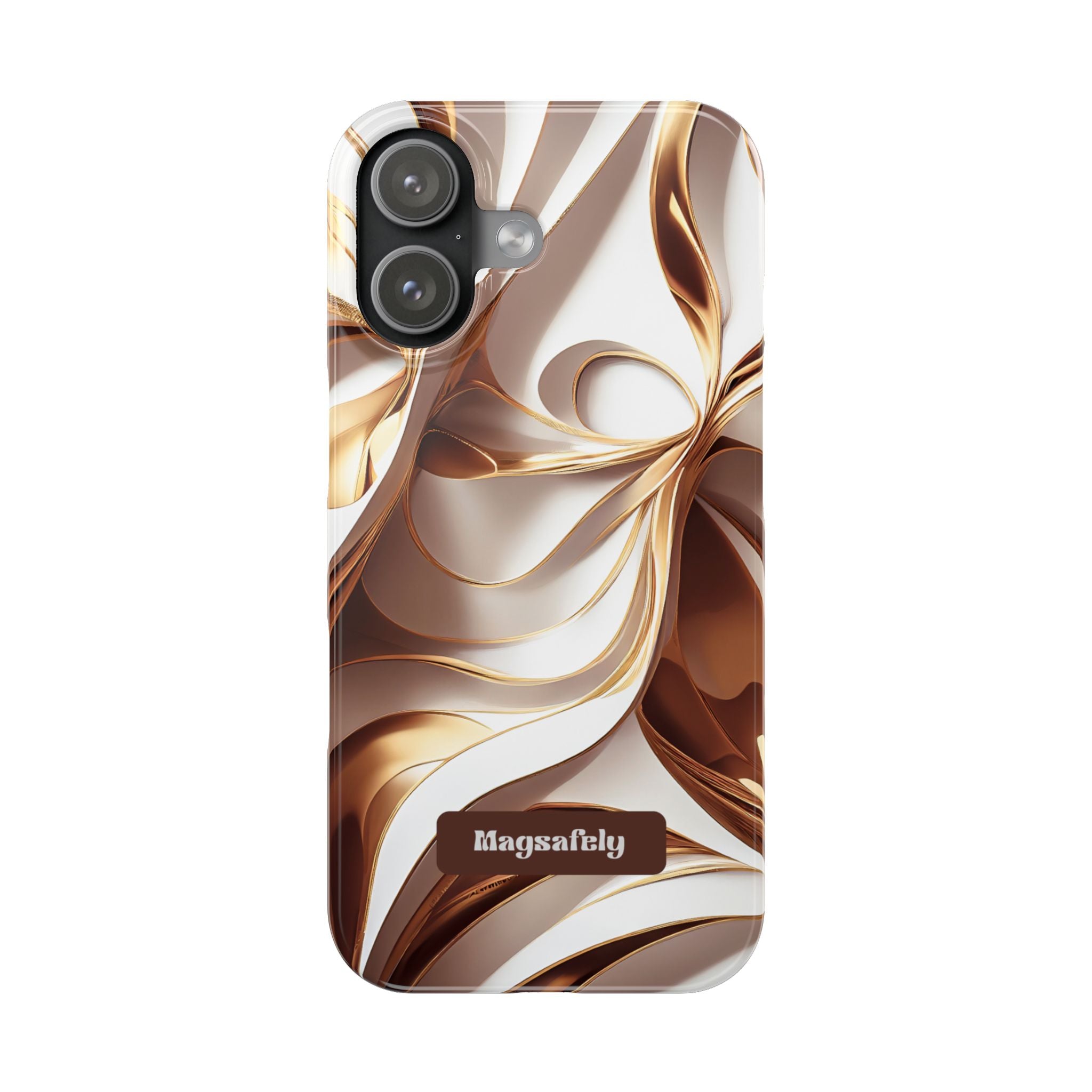 Luxe Swirl Marble Brown Gold Designs