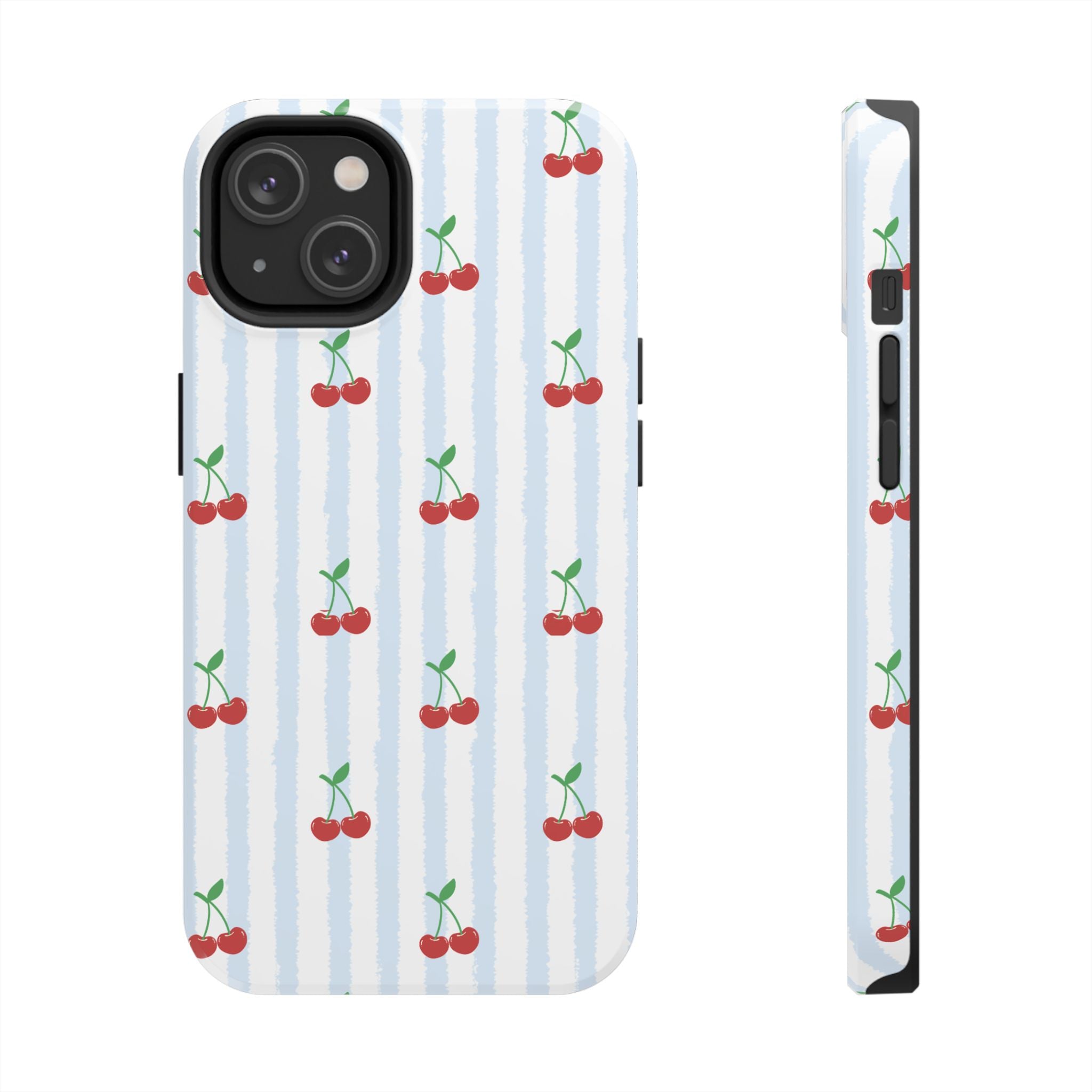 Cherry Stripe Tough (Phone Case (Blue)