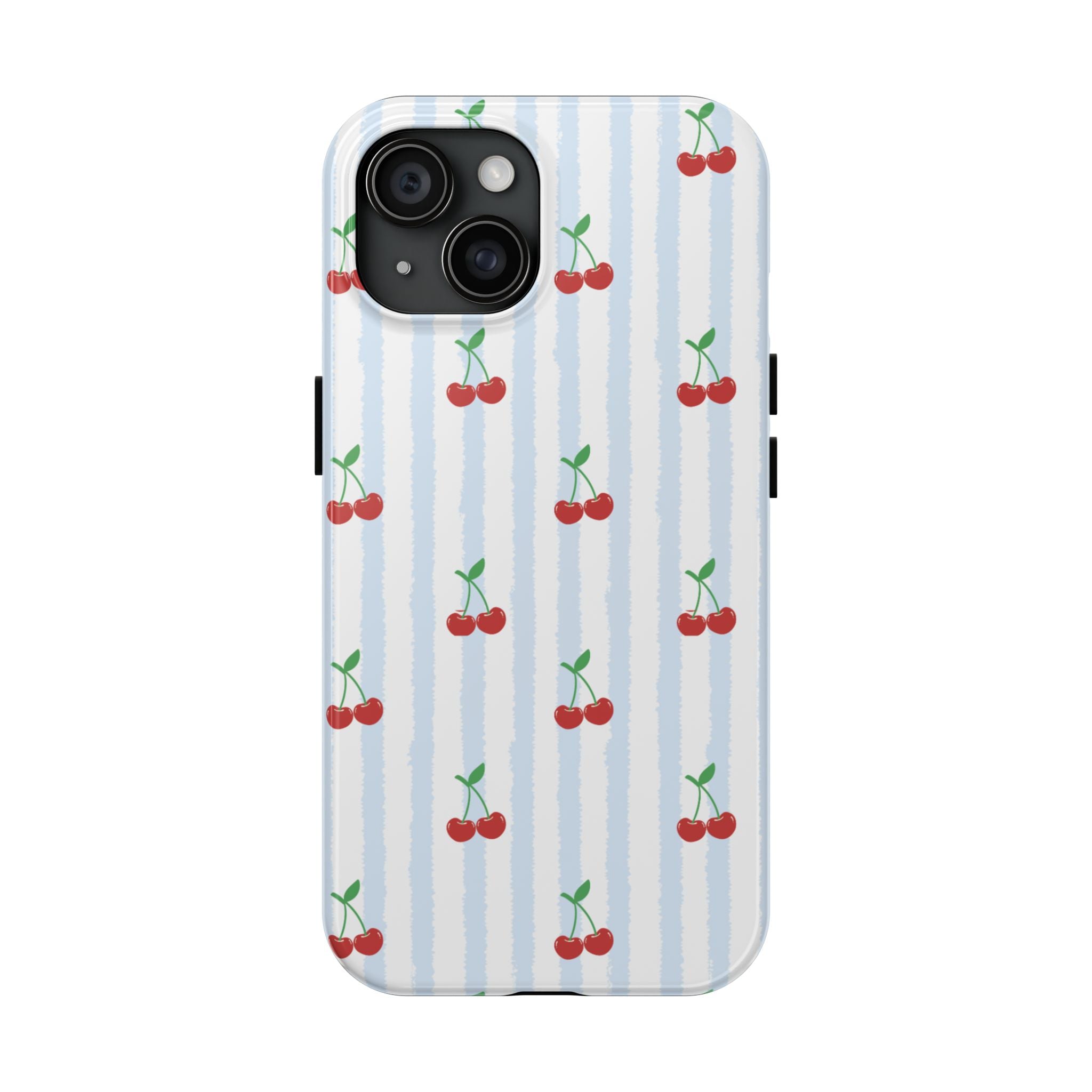Cherry Stripe Tough (Phone Case (Blue)