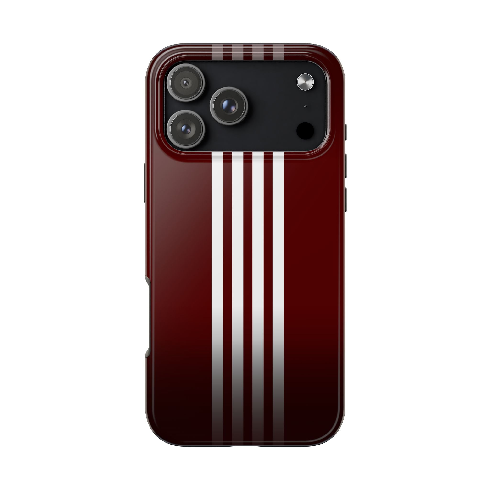 Maroon Racing Stripe Tough iPhone Case