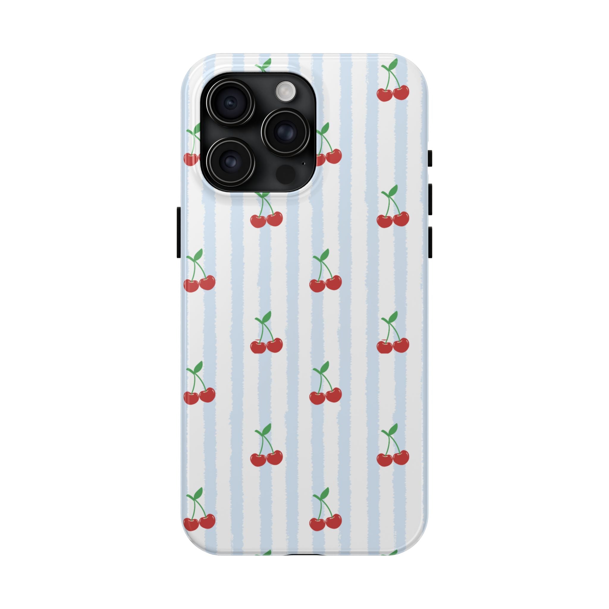Cherry Stripe Tough (Phone Case (Blue)