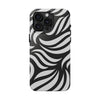 Zebra Wave Swirl iPhone Case (Black & White)
