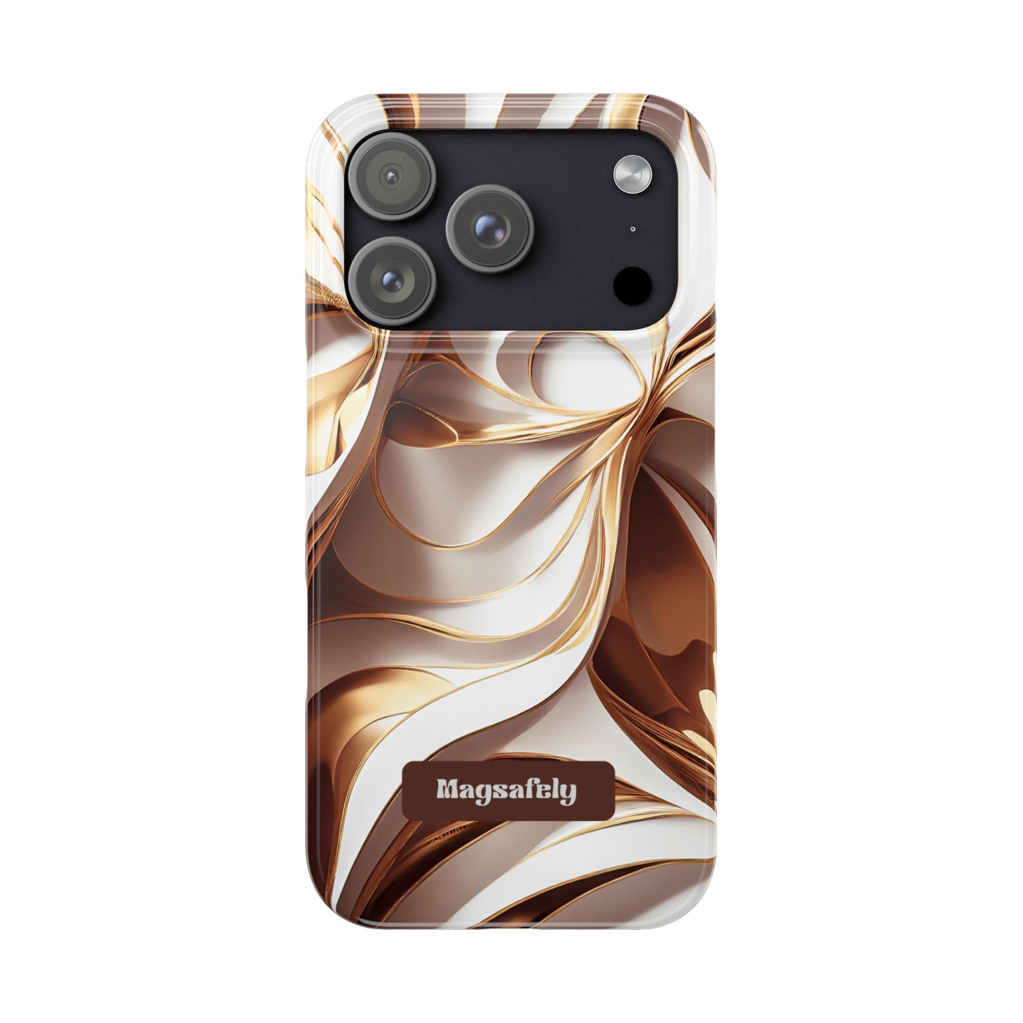 Luxe Swirl Marble Brown Gold Designs