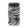 Zebra Wave Swirl iPhone Case (Black & White)