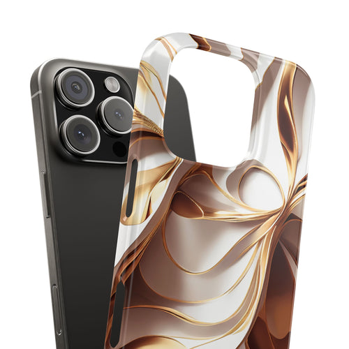 Luxe Swirl Marble Brown Gold Designs
