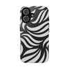 Zebra Wave Swirl iPhone Case (Black & White)