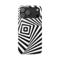 Optical Illusion Spiral Geometric iPhone Case (Black & White)