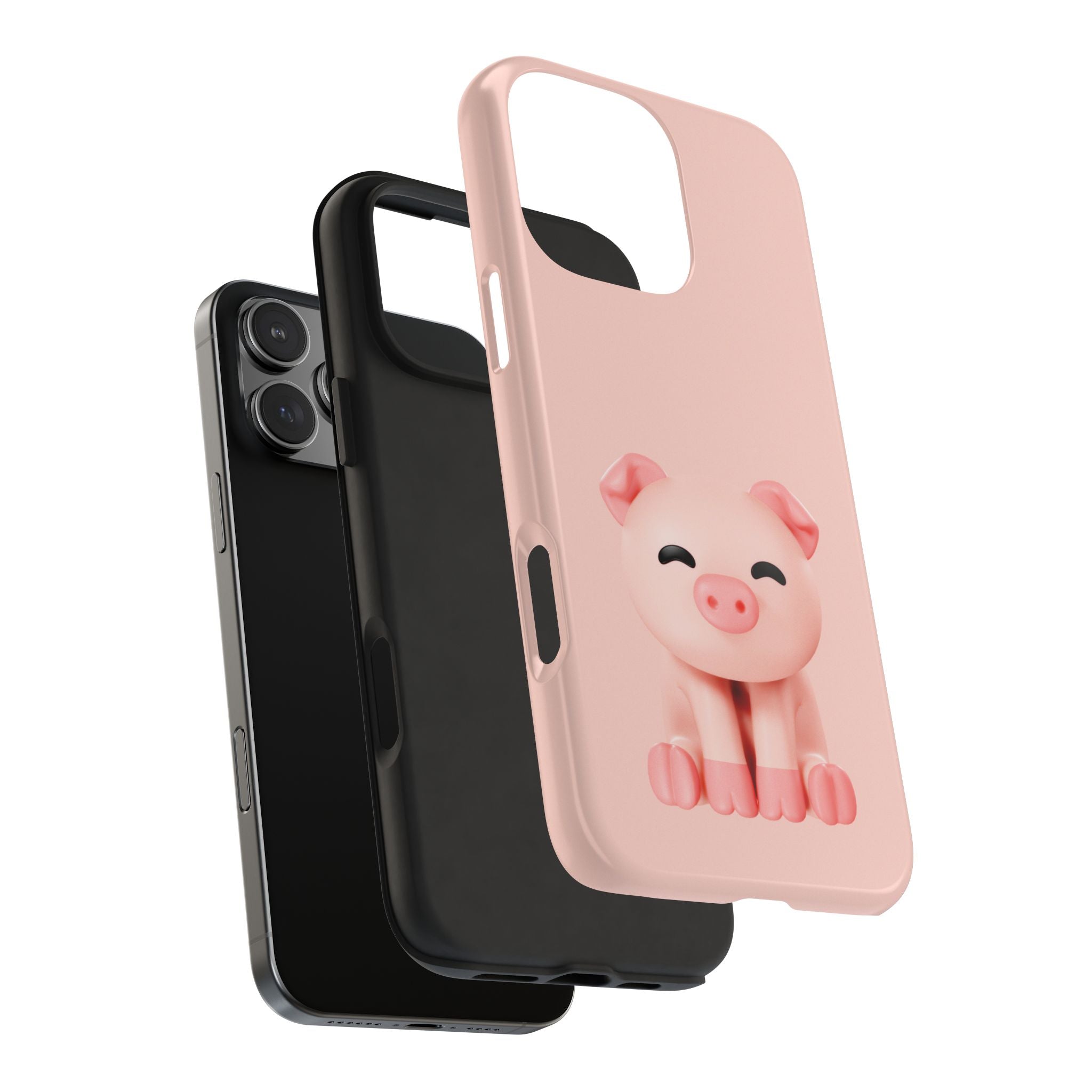 Cute Pink Pig Tough Phone Case — Shockproof iPhone Cover