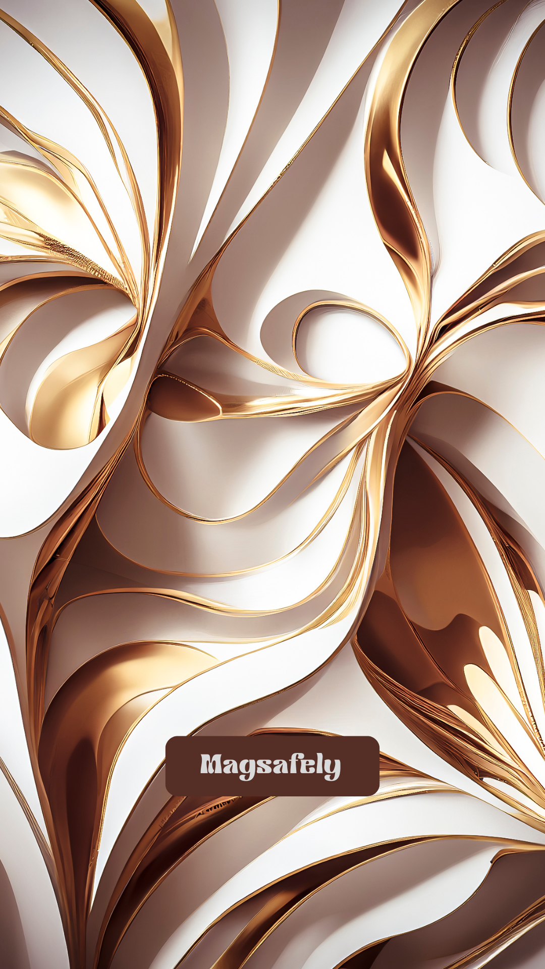 Luxe Swirl Marble Brown Gold Design