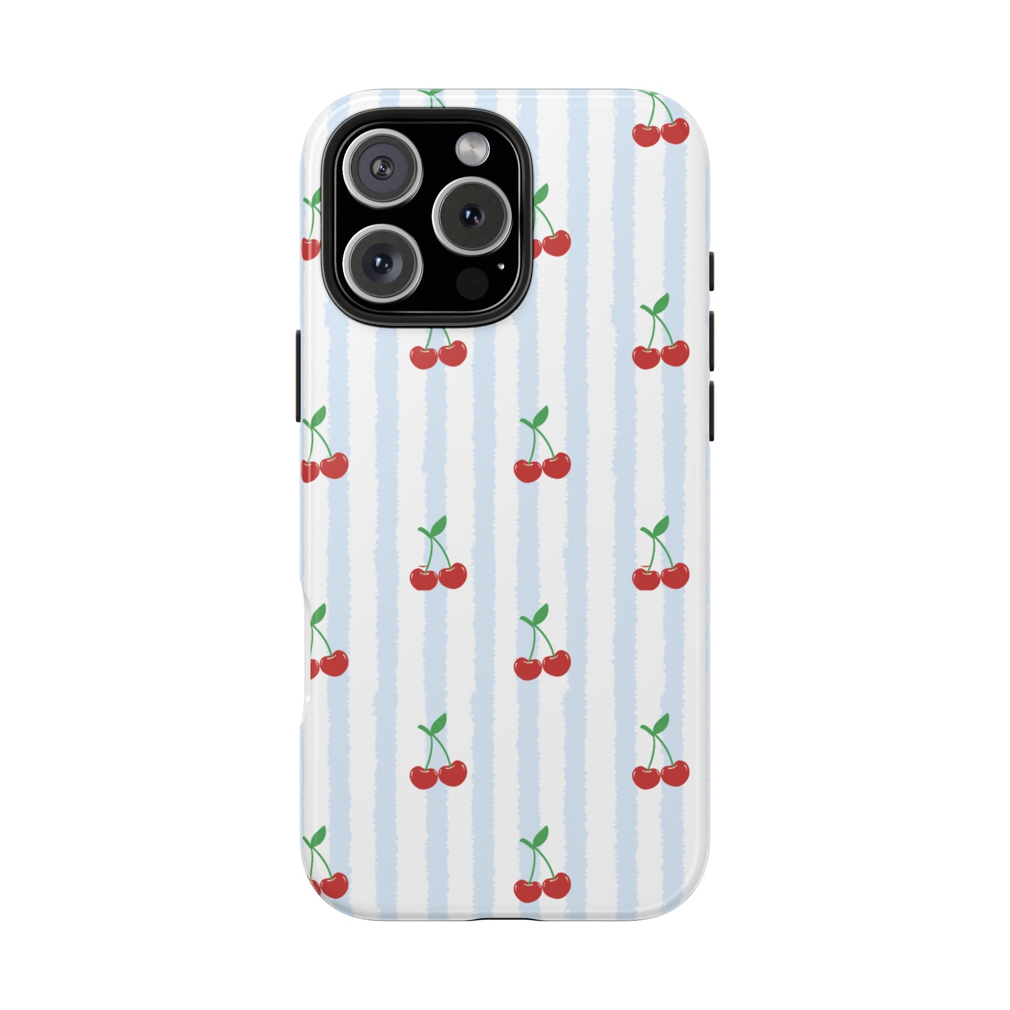 Cherry Stripe Tough (Phone Case (Blue)