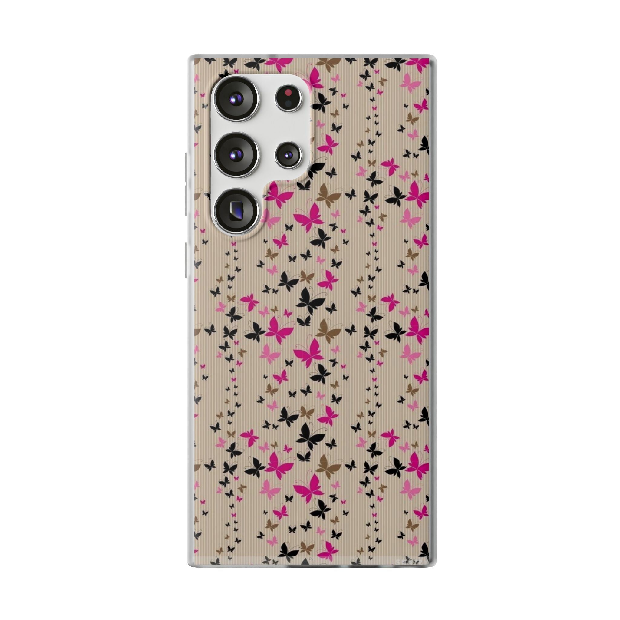 Butterfly Scatter Samsung Case (Pink & Black Floral Case)