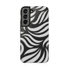 Zebra Wave Swirl iPhone Case (Black & White)