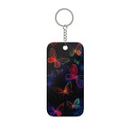 Double-Sided Keychain — Neon Butterflies & Pastel Floral Charm