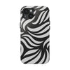 Zebra Wave Swirl iPhone Case (Black & White)
