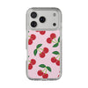 Cherry Pattern Clear Phone Case — Pink Retro Fruit iPhone Cover