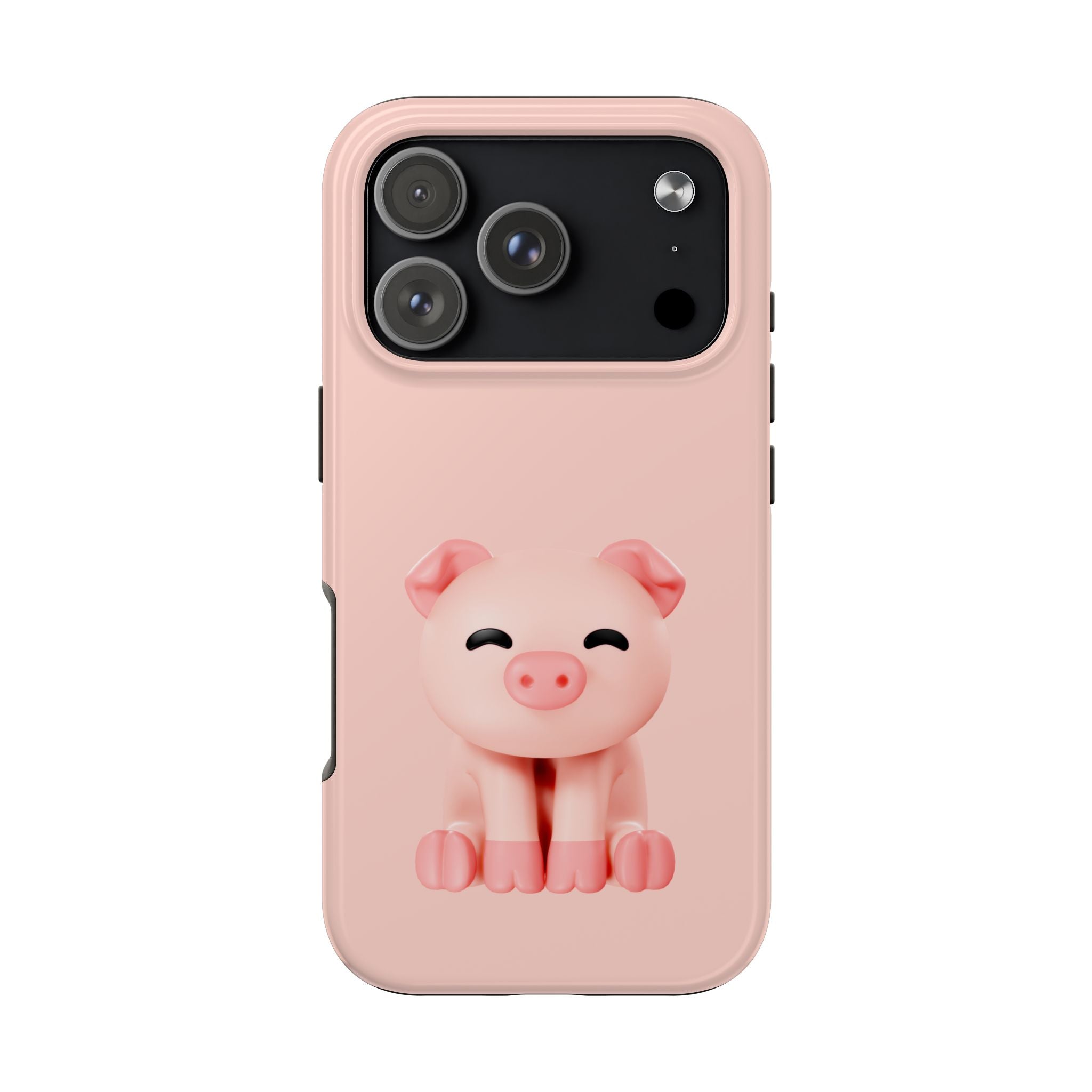 Cute Pink Pig Tough Phone Case — Shockproof iPhone Cover