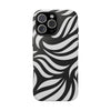 Zebra Wave Swirl iPhone Case (Black & White)