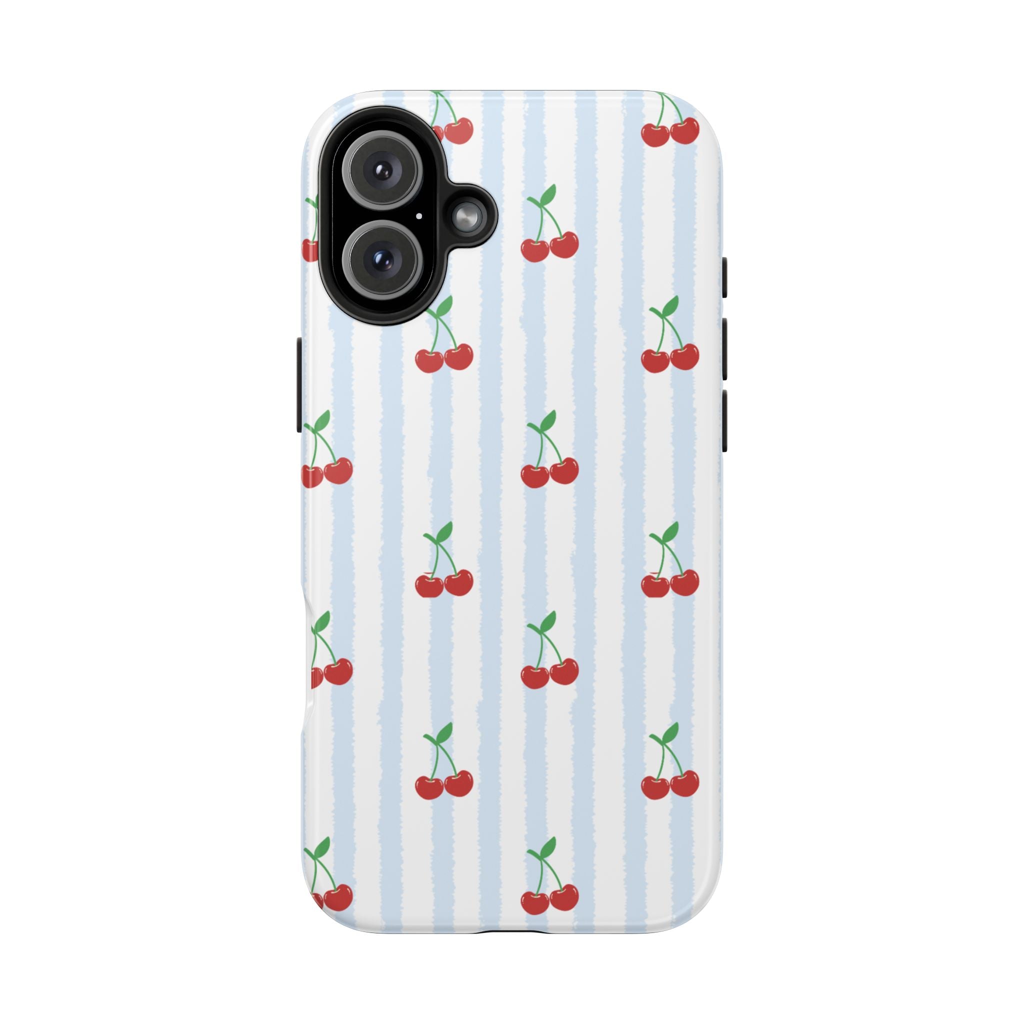 Cherry Stripe Tough (Phone Case (Blue)