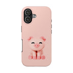 Cute Pink Pig Tough iPhone Case (Shockproof)