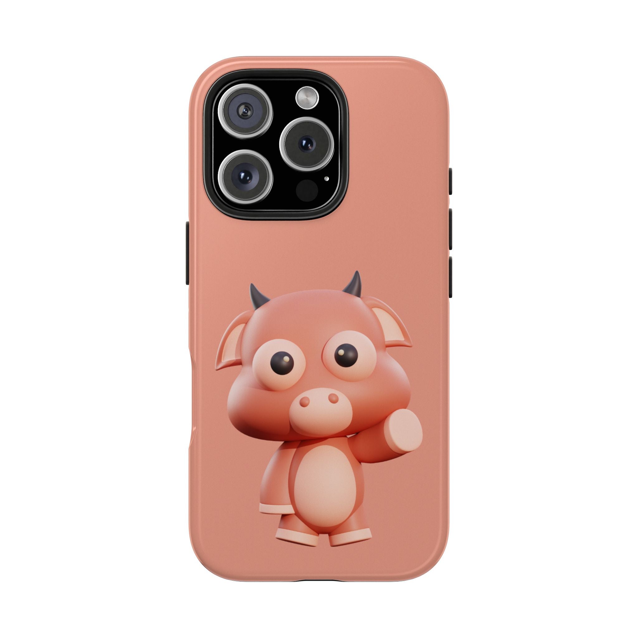 Cute Pink Devil Pig Phone Case — Tough Protective iPhone Cover