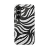 Zebra Wave Swirl iPhone Case (Black & White)