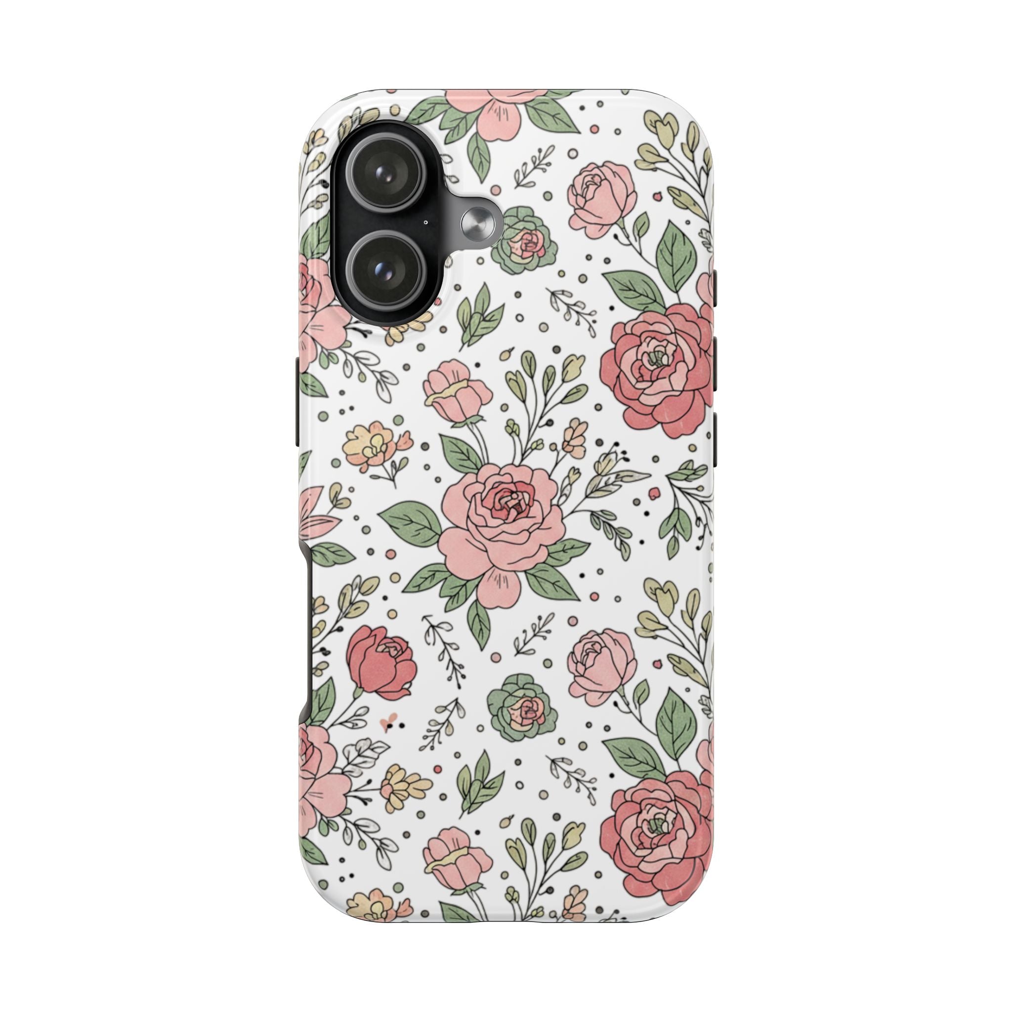 Floral Rose Tough Phone Case - Pink Garden Phone Case