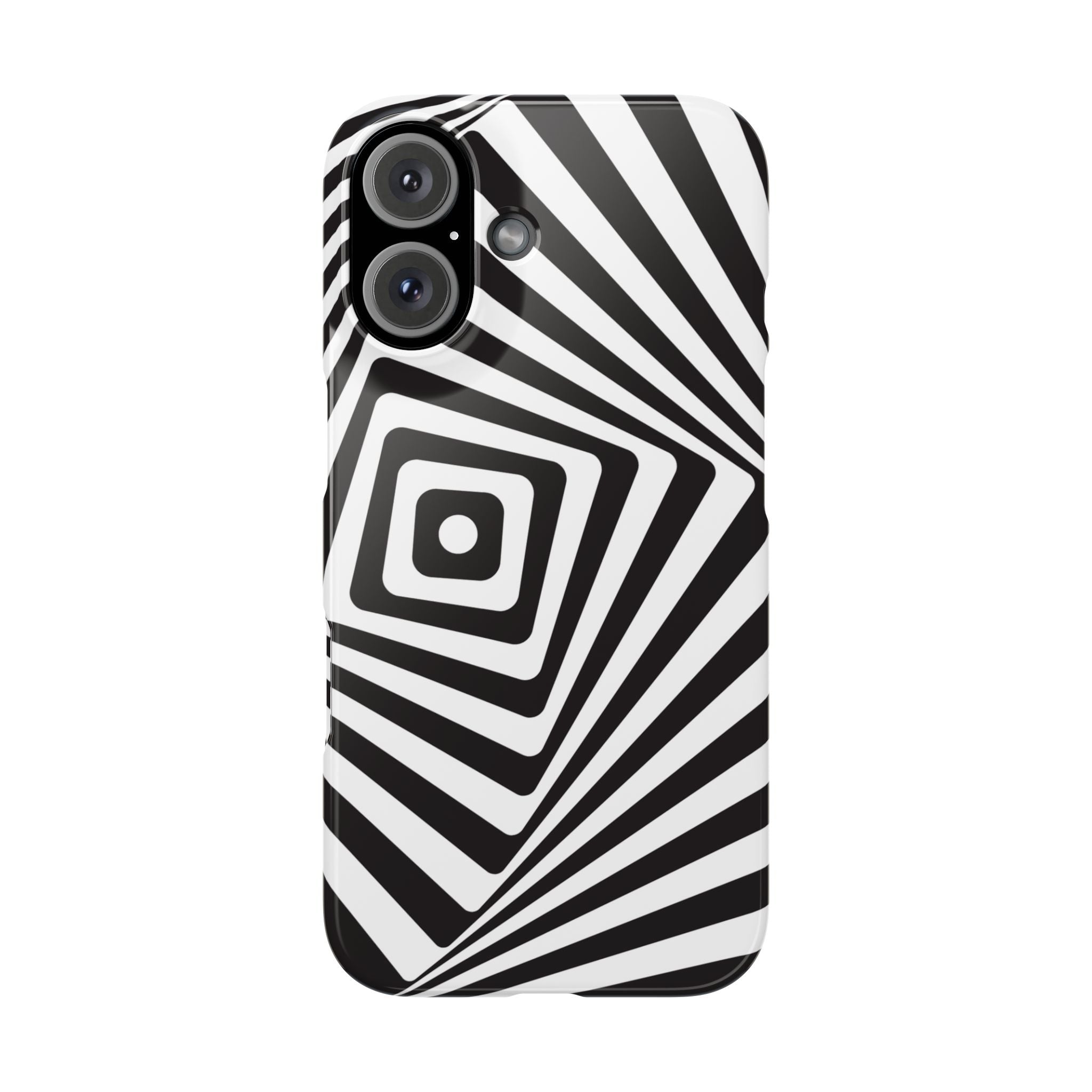 Optical Illusion Slim Phone Case — Black & White Spiral Geometric Design