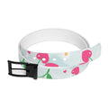 Floral Cherry Print Belt - Cute Pink Fruit Pattern Accessory