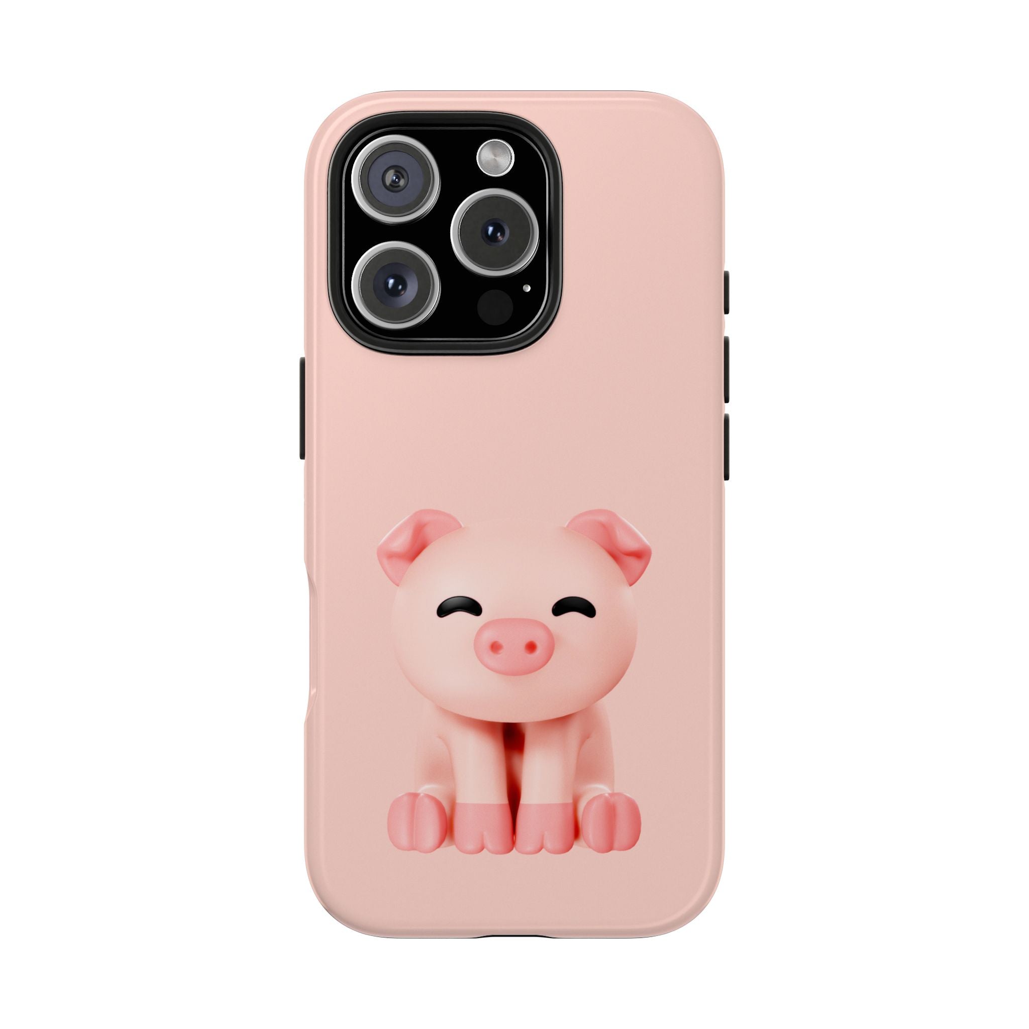 Cute Pink Pig Tough Phone Case — Shockproof iPhone Cover