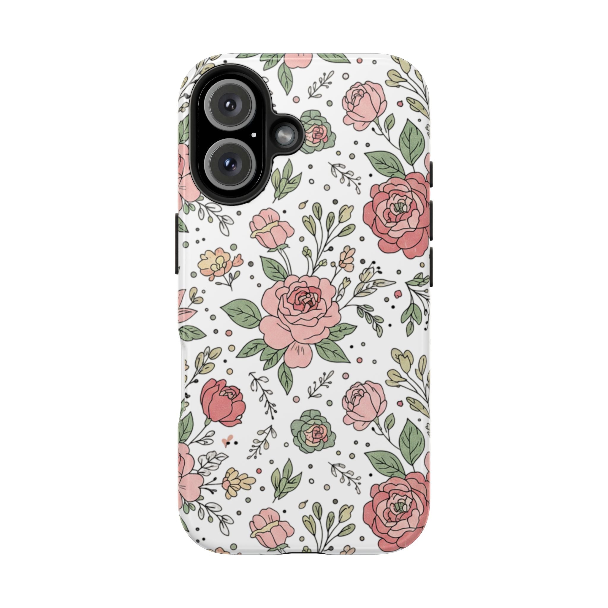 Floral Rose Tough Phone Case - Pink Garden Phone Case